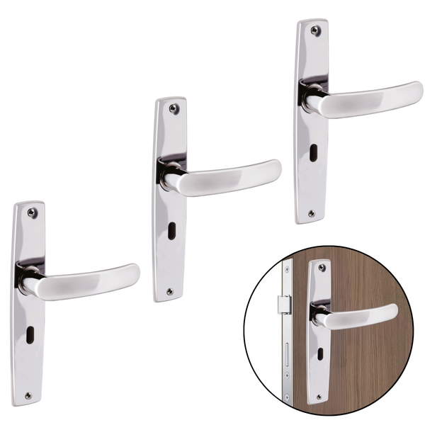 Fechadura Para Porta Interna Aço Inox Polido Cromado | Alianç